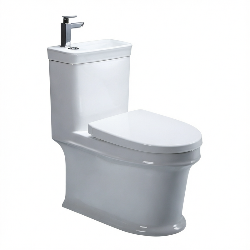 节水带洗手盆抽水马桶 创意坐便器 洗手池一体座便器