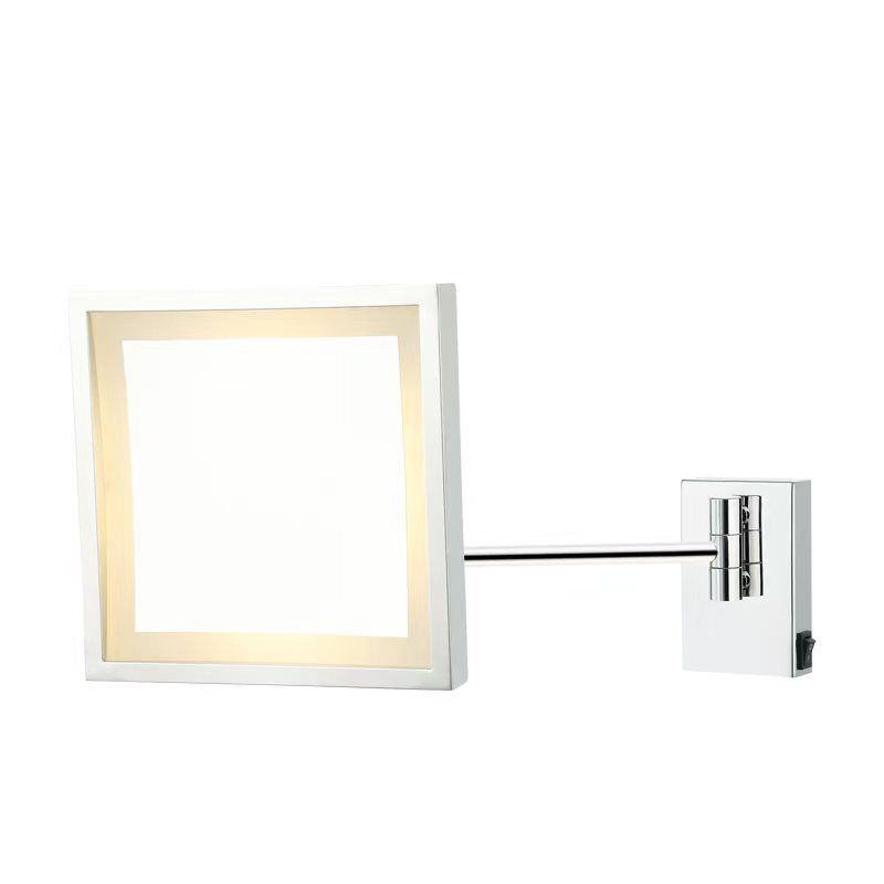 方形摇臂LED化妆镜三色温